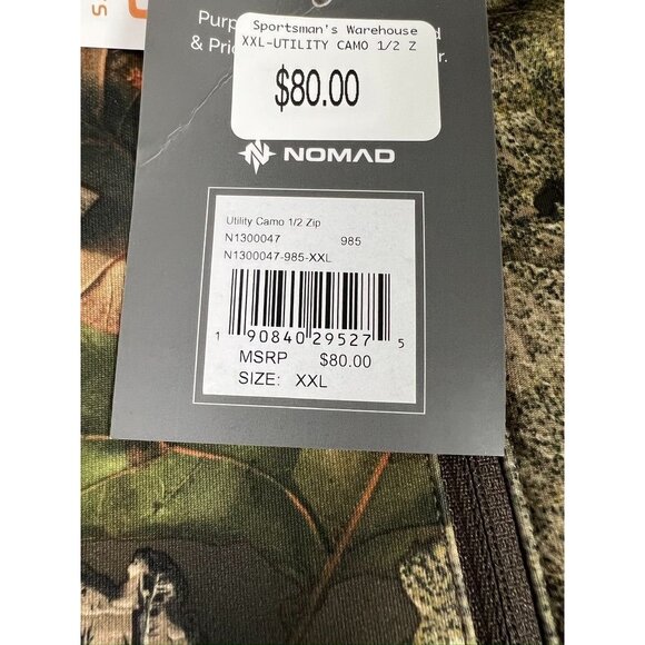 NOMAD Men's Utility Camo Half-Zip Hunting Shirt Mossy Oak Droptine Sz XXL NEW~~ - Picture 5 of 8